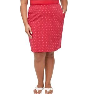 Catherines Plus Red Polka Dot Suprema‎ Pockets Skort Stretch 3X (26/28) NWT